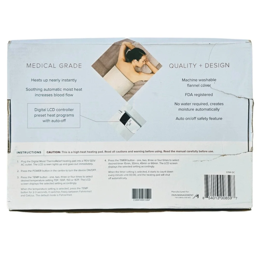 Thermorelief Extra Hot Moist Heating Pad with Auto Shut Off for Pain Relief King